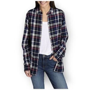 NWT Jachs Women’s Cozy Flannel Shirt – X-Small – Blue Plaid